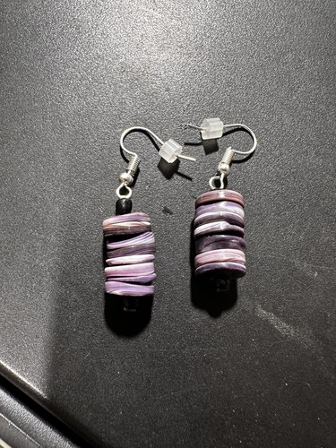 Orecchini conchiglia wampum - orecchini,